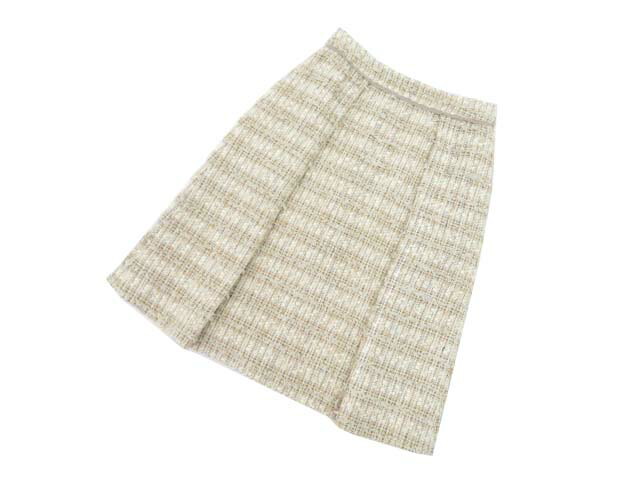 FOXEY シフォン　スカート　サンドベージュ　40 FOXEY シフォンスカートサンドベージュ40
