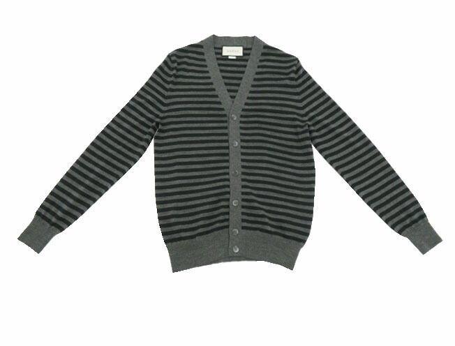 ｇｕｃｃｉ メンズ カーディガン ボーダー グレー ダークネイビー M A1 21最新のスタイル