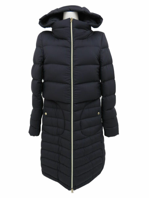 楽天市場】HERNO リバーシブルダウンコート ブラック×ベージュ 42