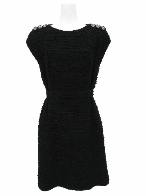 ＣＨＡＮＥＬ　ツイードドレス　ブラック　36　'17年　A1【中古】