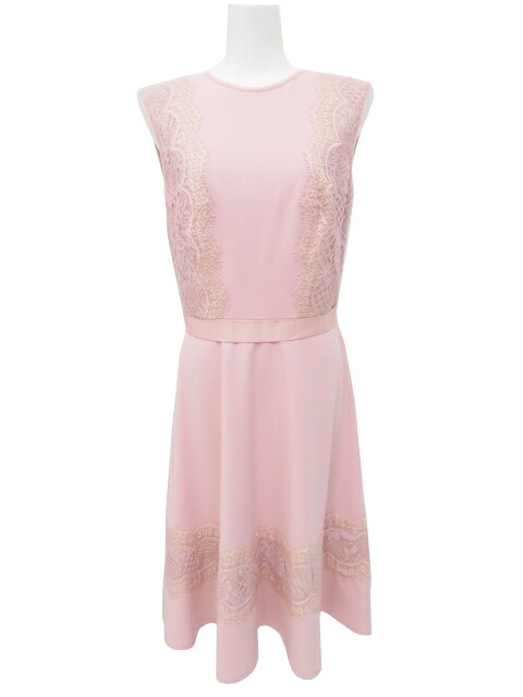 ＴＡＤＡＳＨＩ ＳＨＯＪＩ　フィット＆フレア レース切替ドレス　ピンク系　(PETAL)　4　未使用【中古】