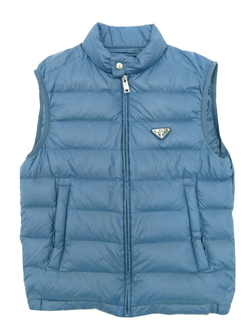 楽天市場】プラダ PRADA 17年製 SGA482 ダウンベスト ネイビー 三角