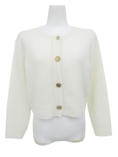 フォクシー　ニットカーディガン ハーフムーン　ナチュラル　42966　ナチュラル フォクシー ニットカーディガン ハーフムーン ナチュラル 42966