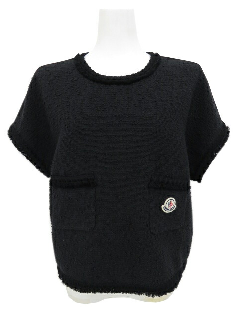 ＭＯＮＣＬＥＲ　ツイード切替トップス　MAGLIA MANICHE　ブラック　XS　'24年春夏　A1美品【中古】｜セレブbyエンデバー