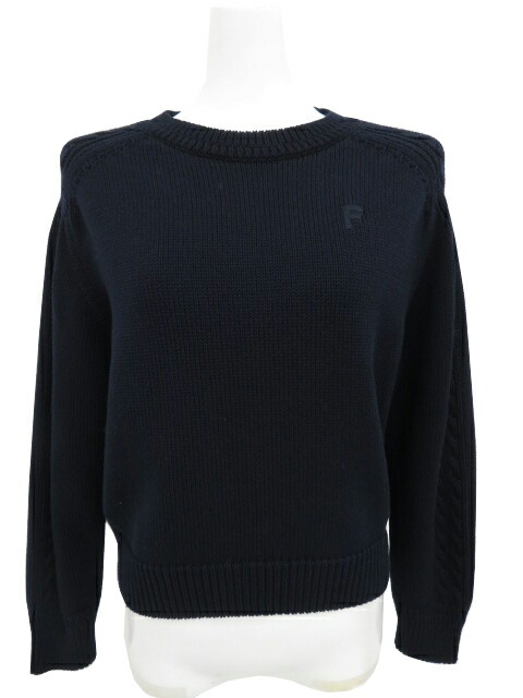 【FOXEY】19増産分極美品　ニットトップス　ミッドナイトブルー 38 FOXEY】19増産分極美品 ニットトップス ミッドナイトブルー 38
