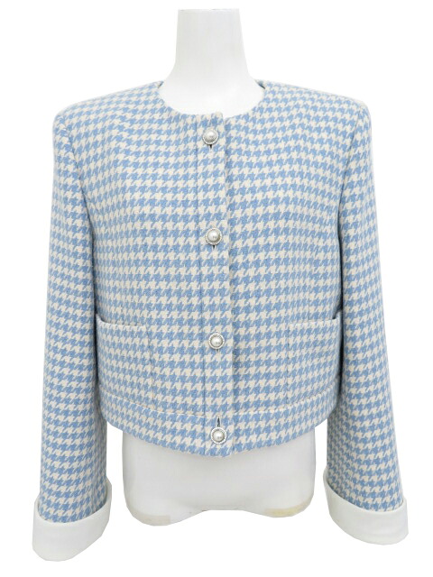 ＦＯＸＥＹ ＢＯＵＴＩＱＵＥ　ジャケット セラフィナ　44342　ブルー&times;ホワイト　42　'24年　新品同様【中古】｜セレブbyエンデバー
