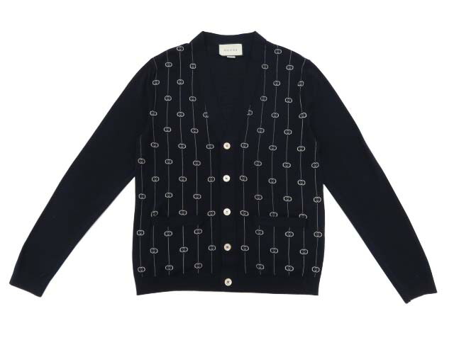 ＧＵＣＣＩ　メンズ　カーディガン　ネイビー　Ｍ　A1【中古】