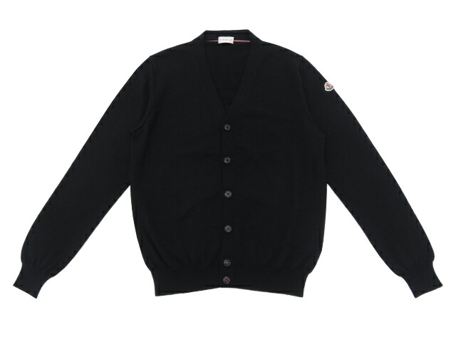 モンクレール MONCLER カーディガン 長袖 ウール ブラック MONCLER モンクレール ダウン切り替え カーディガン ブラック