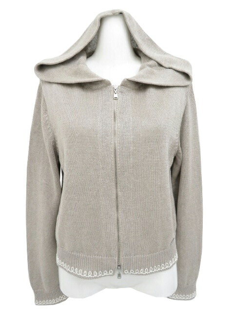 フォクシー　ニットカーディガン ハーフムーン　ナチュラル　42966　ナチュラル フォクシーニットカーディガン ハーフムーンナチュラル42966ナチュラル