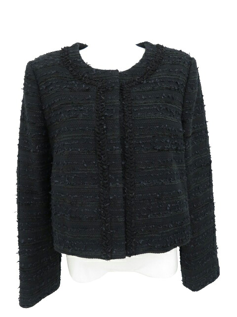 未使用級✨フォクシー 13万 ブルーオーパル ツイードジャケット 20年商品 セットアップ対応】ファンシーツイード ノーカラー ジャケット