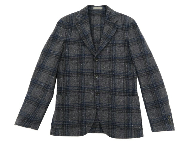 ＢＯＧＬＩＯＬＩ メンズ ツイードジャケット グレー×ブルー系 46 A1美品【中古】