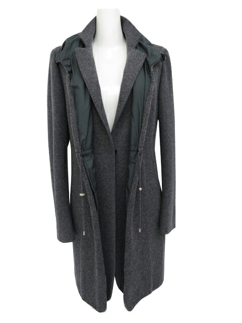 ＢＲＵＮＥＬＬＯ ＣＵＣＩＮＥＬＬＩ　ニット切替コート 　チャコールグレー系　42　A1【中古】