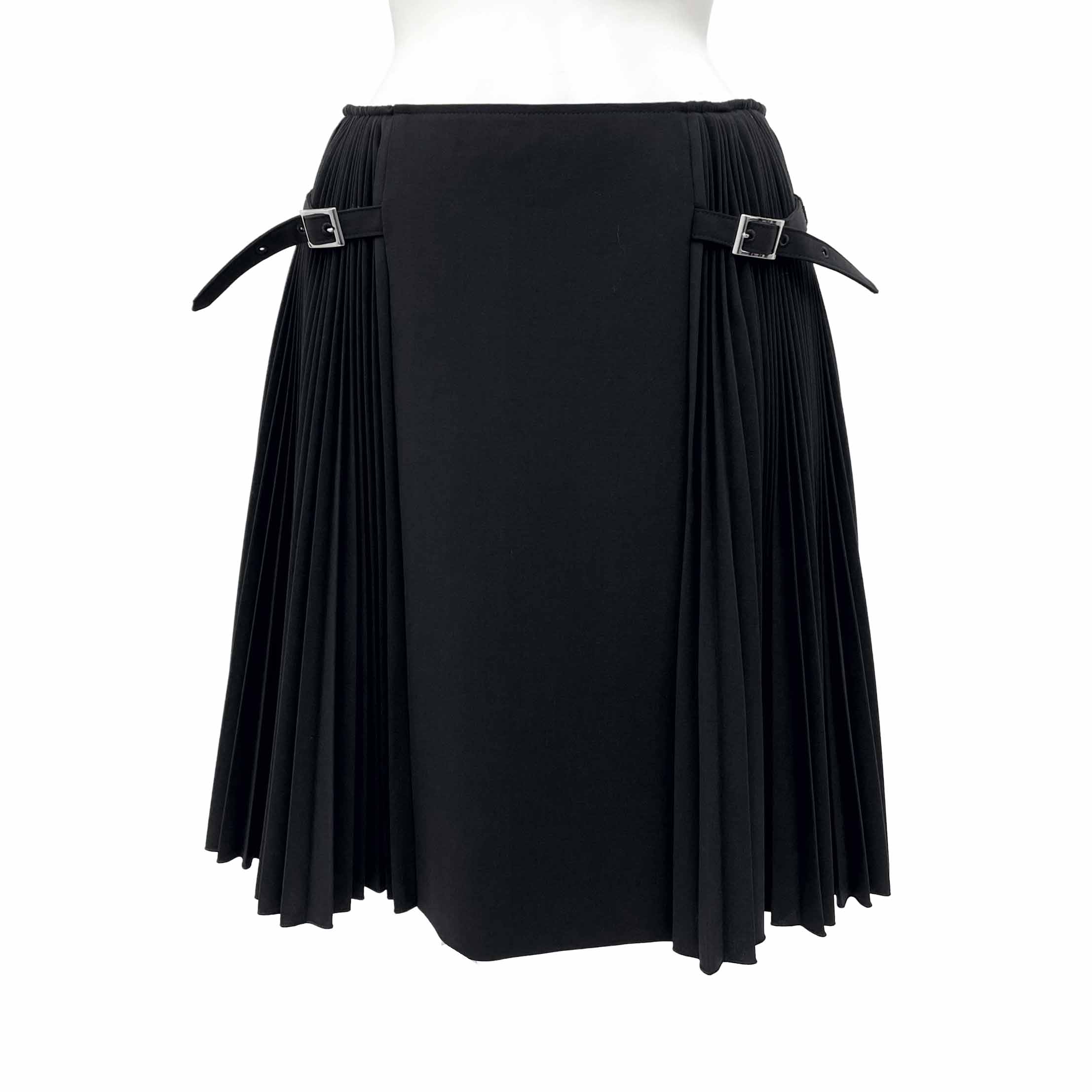 ADEAM サイドプリーツスカート 44484 ブラック 0 '24年 新品同様【中古】|セレブbyエンデバー