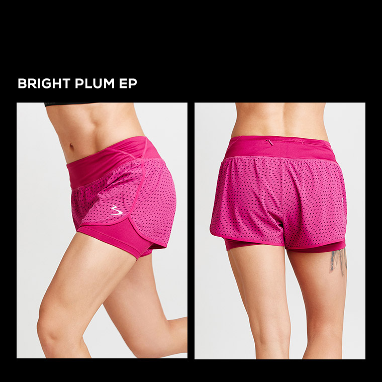 bright running shorts