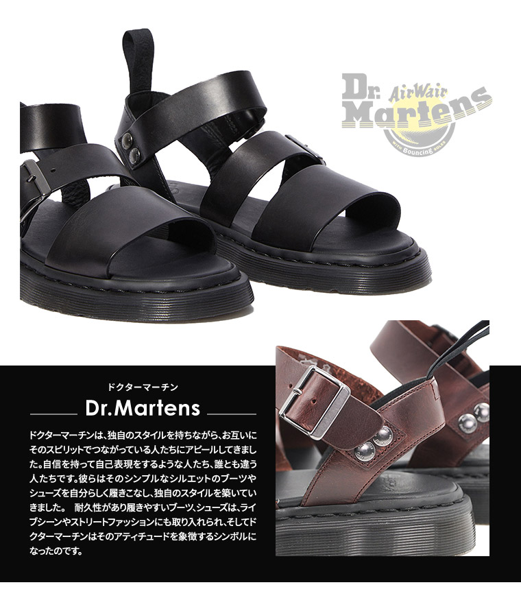 楽天市場 Dr Martens ドクターマーチン サンダル メンズ レディース レザー ストラップサンダル グリフォン サンダル グラディエーター 本革 ブラック 送料無料 Celeble 楽天市場店