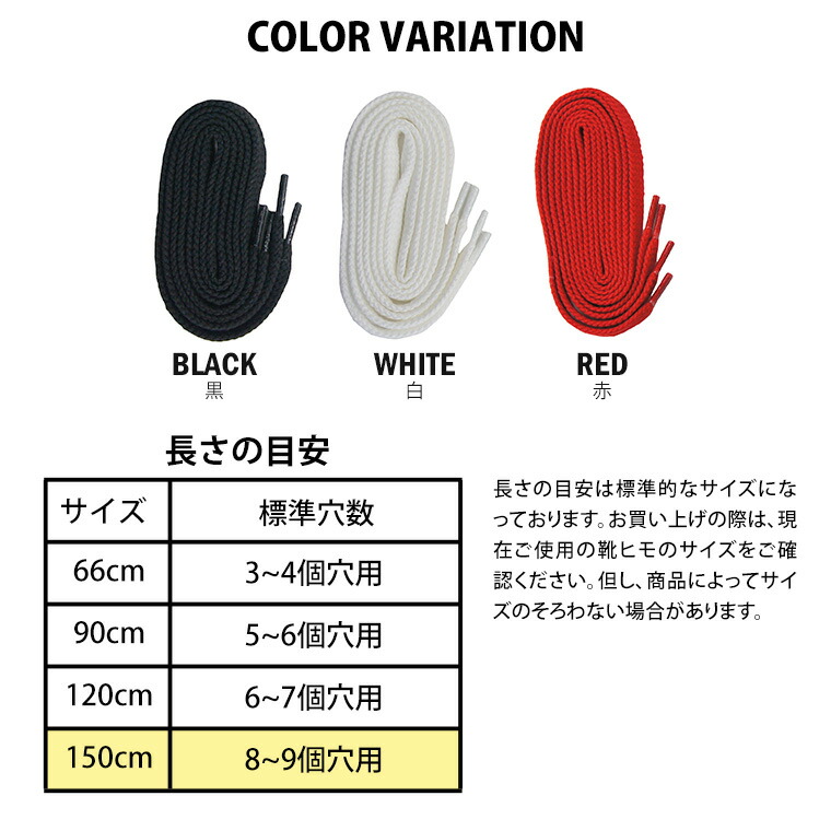 楽天市場 Columbus コロンブス スニーカー用 靴紐 シューレース 石目タイプ 150cm レースアップ スニーカー 靴ひも 替えひも 平紐 8mm幅 黒 白 赤 150 Celeble 楽天市場店