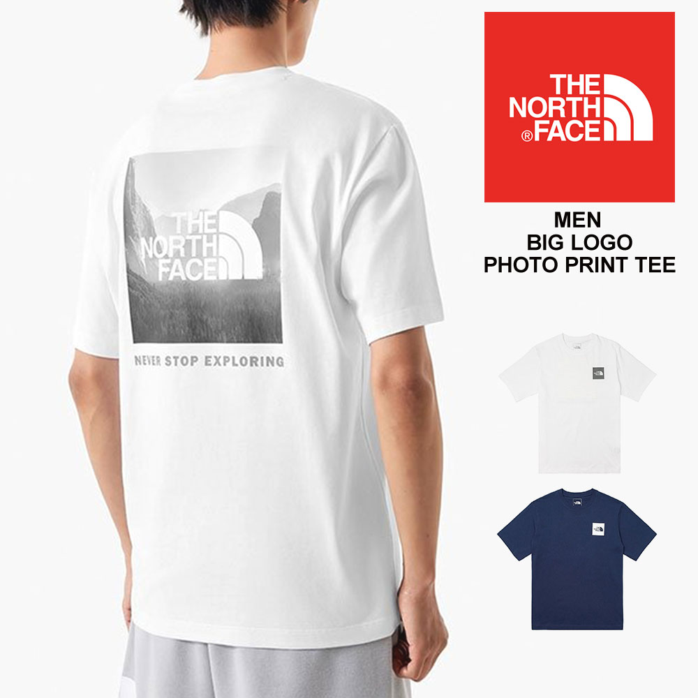 THE NORTH FACE ザ ノース フェイス tシャツ 半袖 メンズ ボックスロゴ シンプル ハーフドーム 春夏 ティーシャツ カットソー トップス メンズ レディース アウトドア プレゼント ギフト ワンポイント プリント 人気 白 ホワイト ネイビー BIG LOGO PHOTO PRINT NF0A88GA