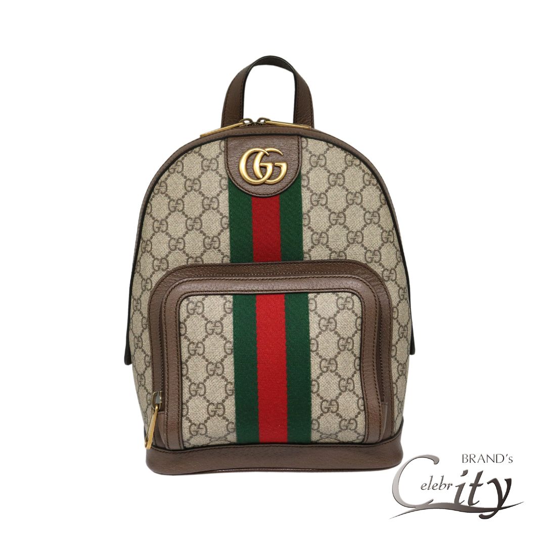 GUCCI【グッチ】オフディア GGスモール うしろ側容器に並べる5479654ベージュ/エボニー GGスプリームゴールド金具【USED】
