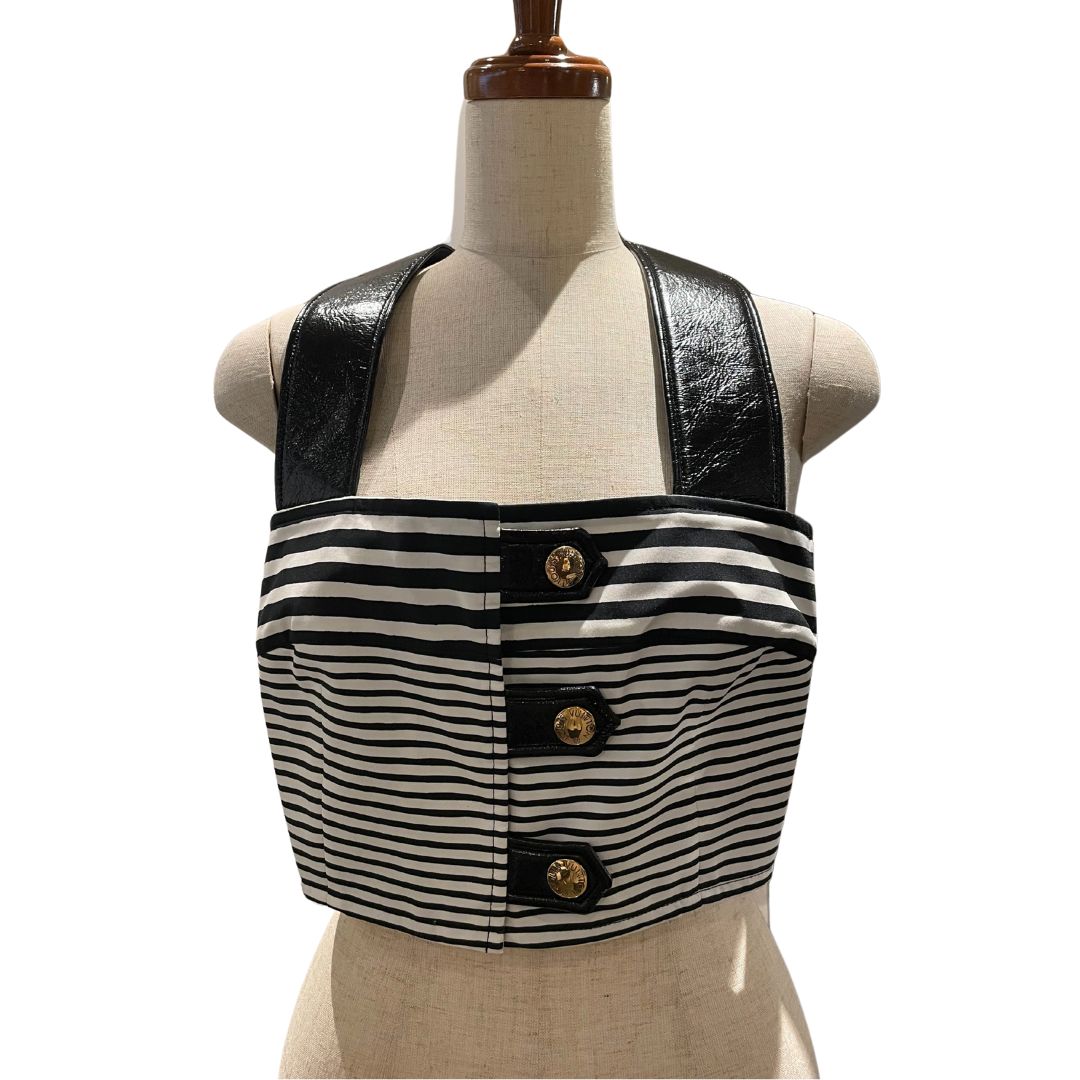 Louis Vuitton【ルイヴィトン】ミックスストライプクロップトップブラック×白いことレディース 【未当て嵌める品】