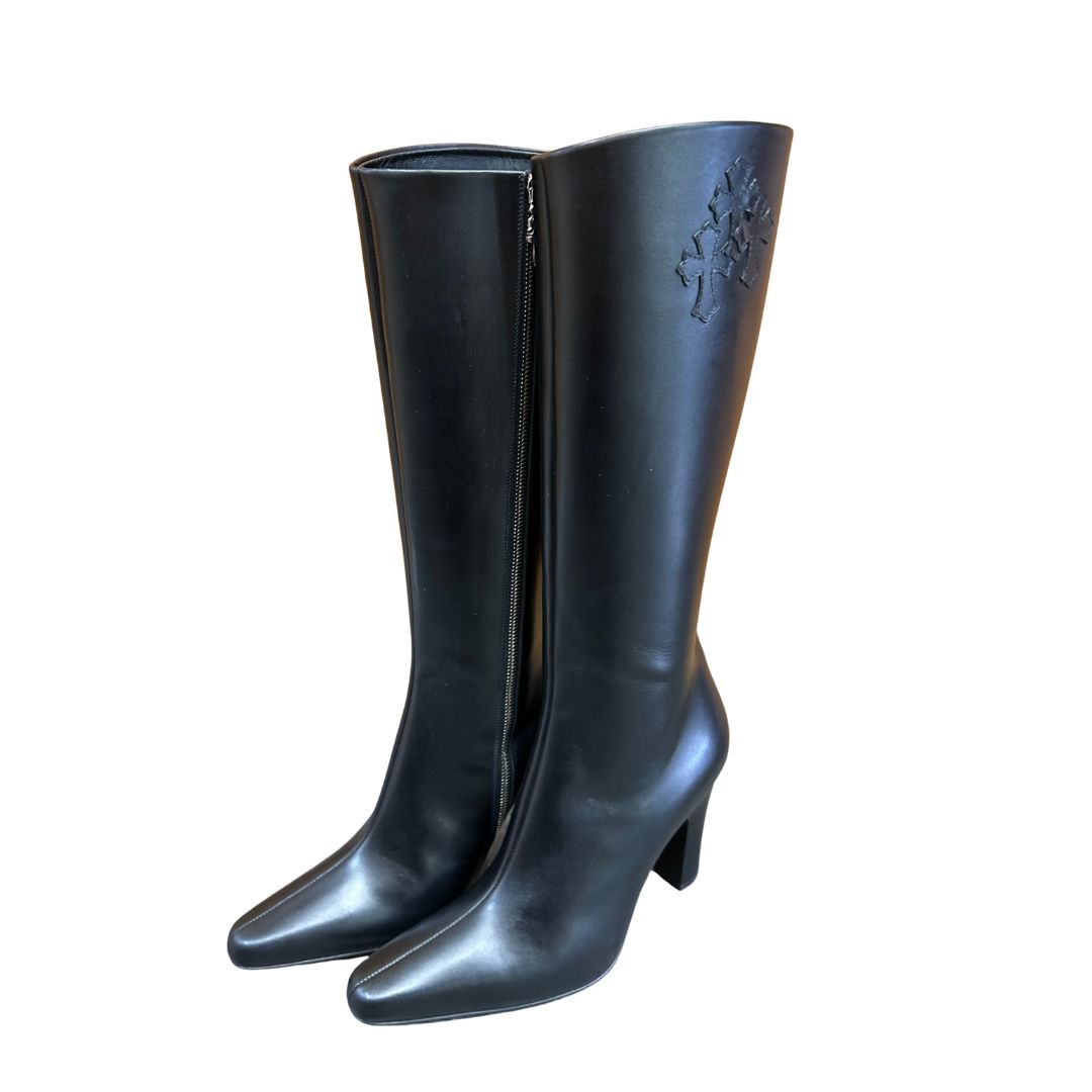 CHROME HEARTS【クロムハーツ】ヒールブーツブラック 【USED】