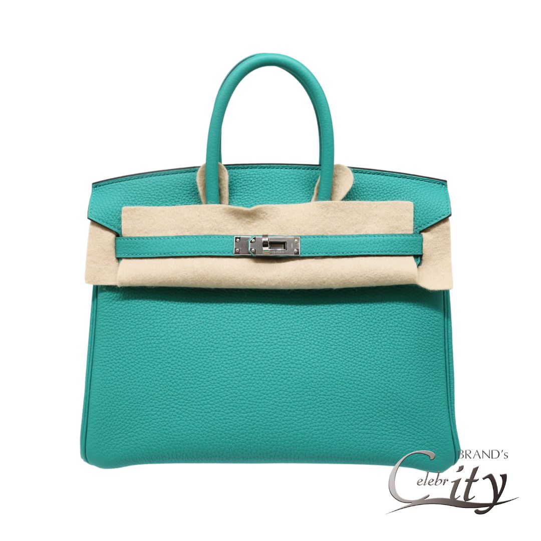 HERMES【エルメス】 バーキン 25 ヴェルソ トゴ ヴェールヴェローヌ×ブルーフリーダー シルバー金具 Z刻印【USED】
