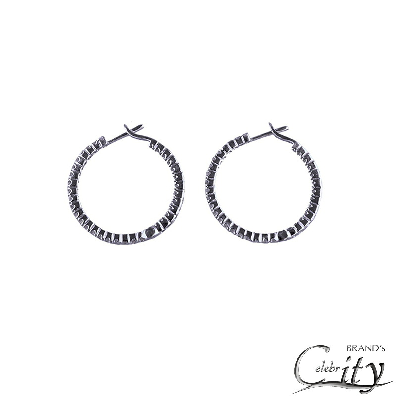 K18WG/D1.04ct フープ ダイヤモンド ピアス レディース【NEW】 219,000円