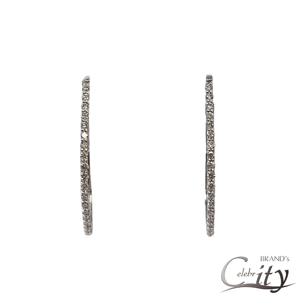 PT900 D0.20ct ダイヤモンド フープピアス 【NEW】