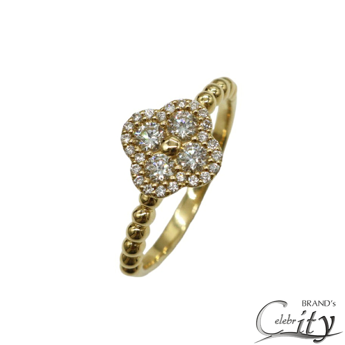 K18YG/D0.40ct フラワーダイヤモンド リング 【NEW】