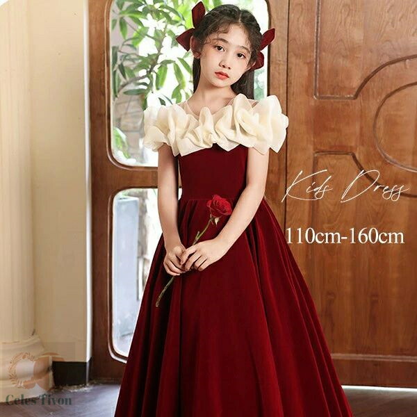 子供用ドレス　パーティードレス　発表会ドレス　ベルベット　10才サイズ 子供用ドレス パーティードレス 発表会ドレス ベルベット 10才サイズ