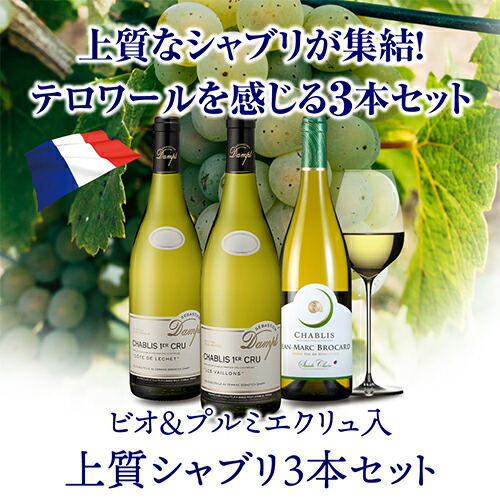 【20%OFF 12/7まで】白ワイン ビオやプルミエクリュも入った！上質シャブリ 3本セット 4弾 750ml 浜運A【送料無料】