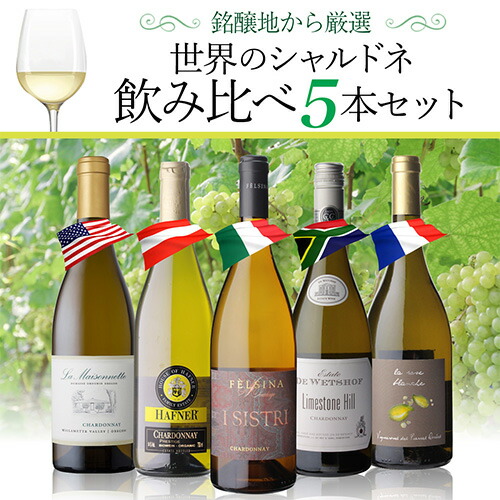 ワインセット 世界のシャルドネ 飲み比べ 5本セット10弾 浜運A【送料無料】 母の日