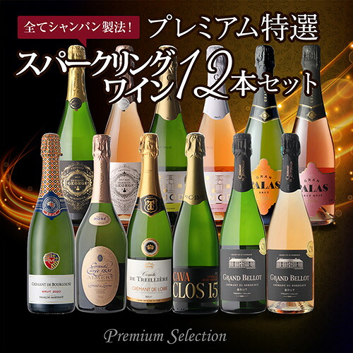 【40%OFF 8/24 10時まで】スパークリグワインセット 全てシャンパーニュと同製法!プレミアム特選スパークリングワイン12本 67弾 浜運【送料無料】 お中元