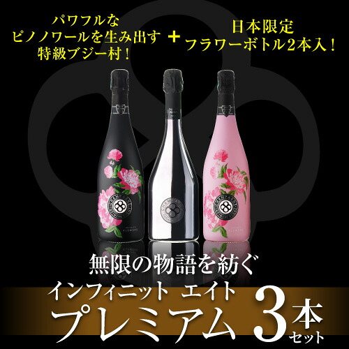 シャンパンセット 特級ブジー村&日本限定キュヴェ入! インフィニット エイト プレミアム 3本セット 第6弾 750ml 3本入 浜運【送料無料】