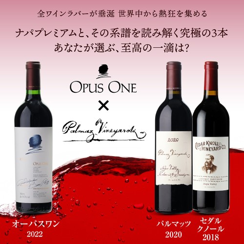 ワインセット ナパの2大プレミアム赤 オーパスワン 2022＆パルマッツ 2020＆パルマッツセカンド 3本セット 750ml 3本入 浜運A 【送料無料】 お歳暮 御歳暮