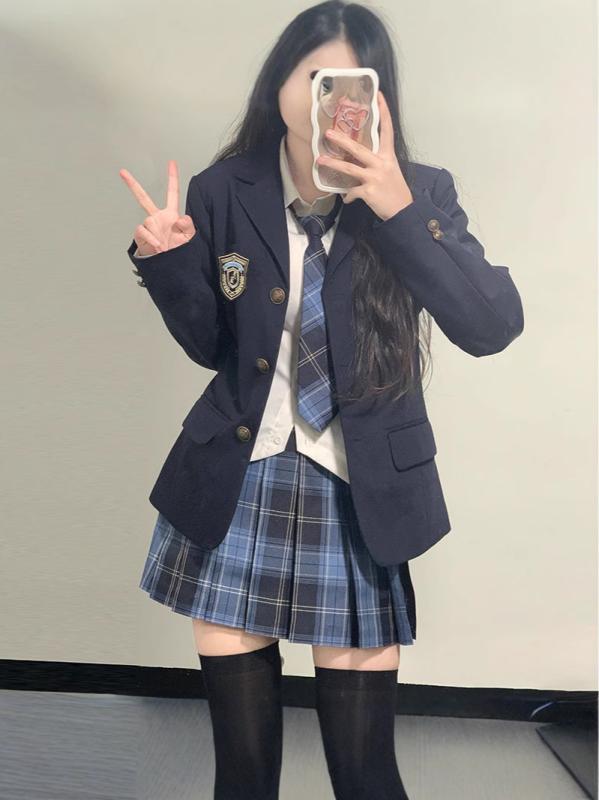 JK制服 レディース ブレザー スカート スーツセット 三点セット アカデミー風 スタイル 秋冬物 通学スタイル 普段使い 伸縮性 軽量 ファッション