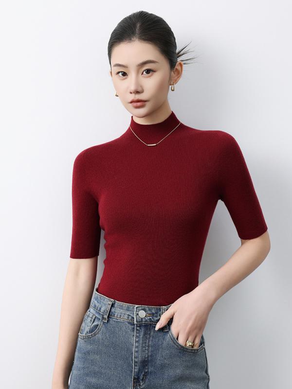 肌付き 編み物 レディース 烏兎 半高領 5分袖 韓国風 細絨毛 スウェーター トップス 花の冠yd 科目 心地好い 表現スタイル 執務室 御召しもの 日常 着付ける 生あたたかい