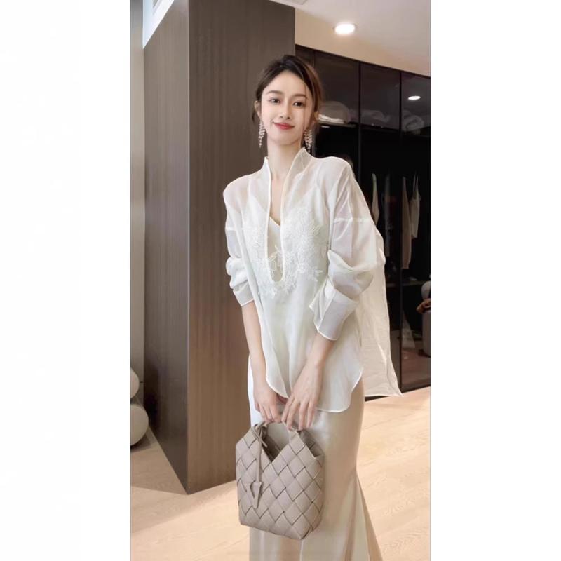 レディース ワンピース セットアップ チャイナ風 サテン アセテート ロング丈 上品 高見え フォーマル 結婚式 披露宴 二次会 パーティー きれいめ エレガント 大人 華やか