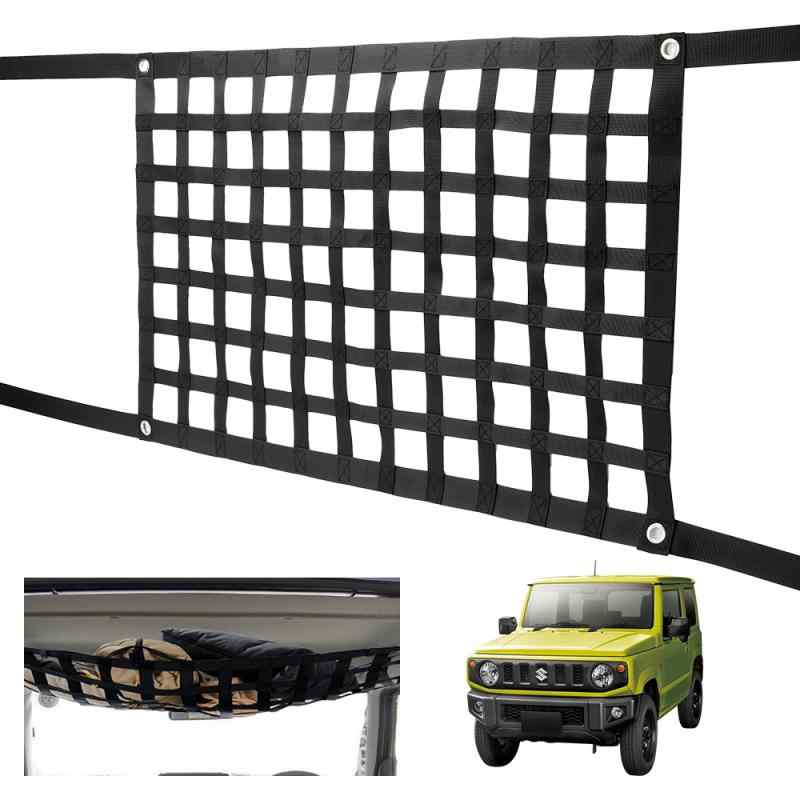 車載収納ネット ジムニー JB64 JB74 対応 室内天井 置物網 荷物ラック 耐圧 整理 便利 アクセサリー インテリア グッズ画像