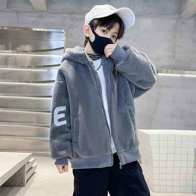 コート 男の子 秋冬 フリース 厚手 暖か キッズ ジャケット ボア素材 吸湿速乾 軽量 中大サイズ 日常使い 通学 トレンド デザイン 綿混 デニム風 ブラック グレー ネイビー