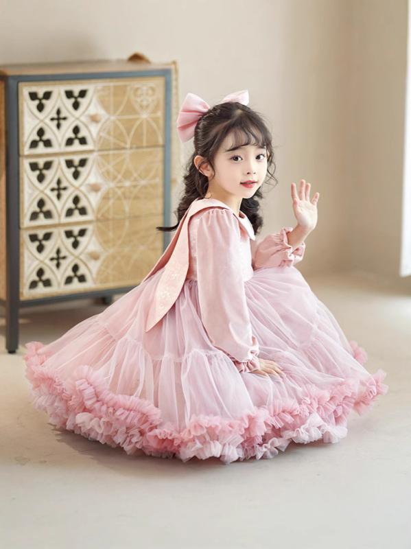 ワンピース 女児 秋冬 プリンセスドレス ロリータワンピース 礼服ドレス フォーマルドレス 冬スカート 子供ドレス 女の子ドレス かわいいプリンセス ロリータドレス 冬季スタイル