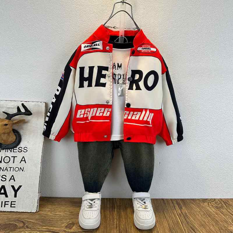 キッズ ボーイズ 秋冬 ライダースジャケット かっこいい スタイリッシュ ストリート 子供服 モーターサイクル風 上着 トレンド ファッション 男の子 秋装 外套 春秋 潮