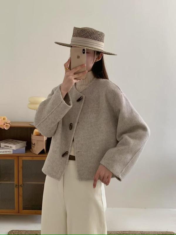 厚地の外套 レディース 秋冬 ゆったり 飛び切り感 ラウンド素っ首 絨毛 羊毛 リヴァーシブル ロング厚地の外套 流行り物 アウター 生あたたかい 今めかしい ねじり 馬鹿でかい大きさ 流行り 着回し 防寒 軽さ