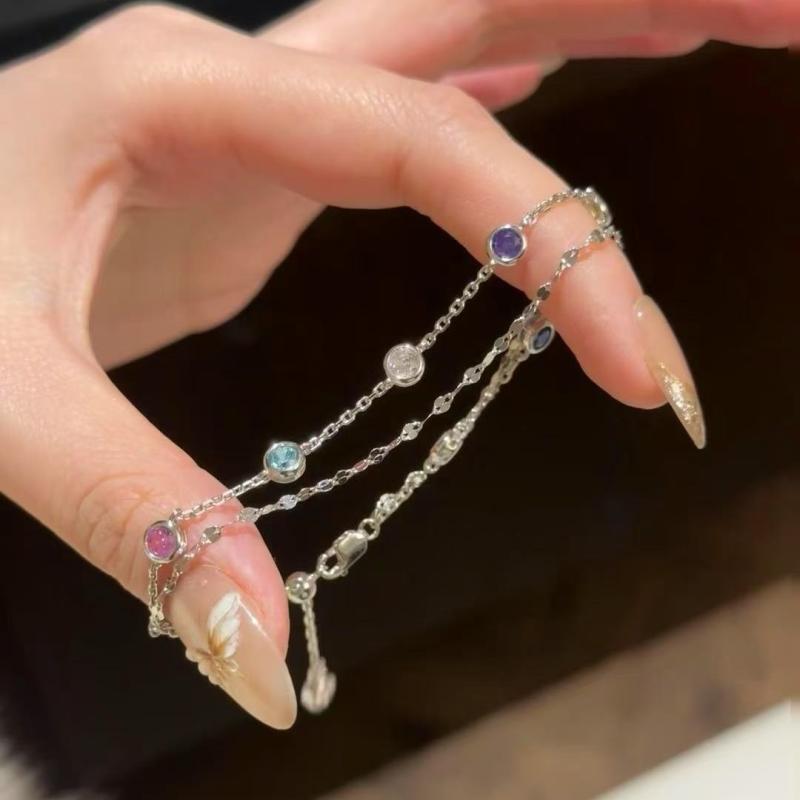 腕輪 レディース しろがね色925 ドーパミンカラー 泡泡 二層 酸化ジルコニウム レトロ 御膳上等感 事こまか 目論む 軽奢 添え物 宝飾品 派手 返り咲き風 かざり付ける品