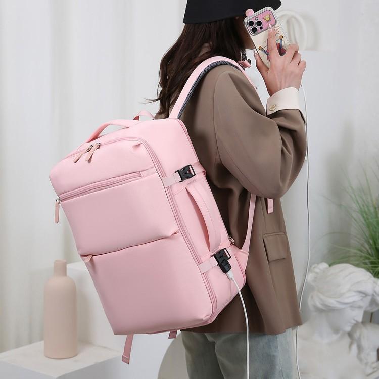 バックパック 男女兼用 軽量 多機能 旅行 出張 ビジネス ノートPC収納 USBポート付き クロスボーダー