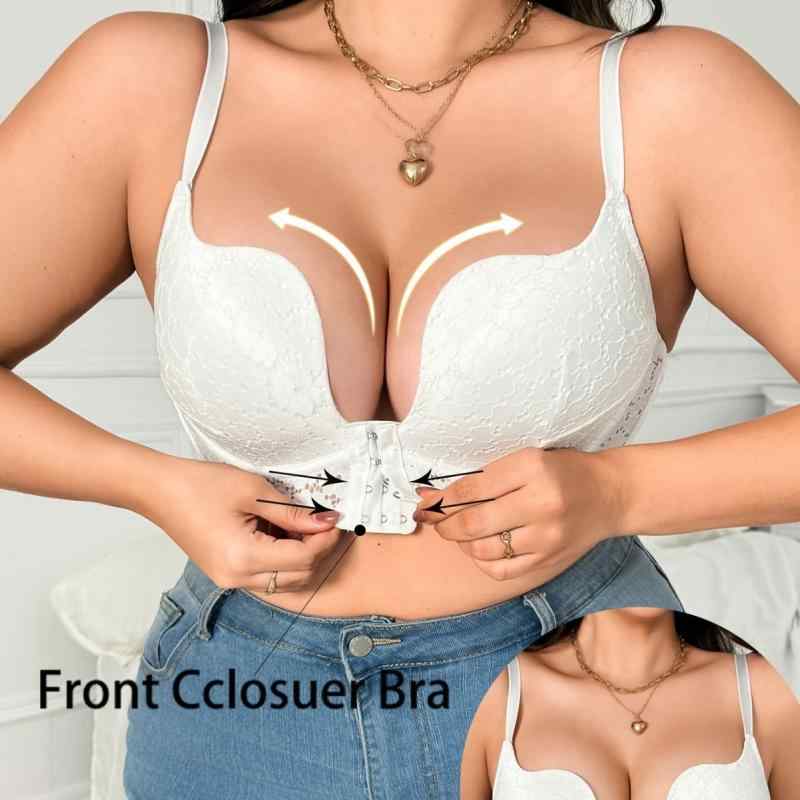 ブラジャー レディース セクシー 深V ワイヤー 寄せ集め フロントホック T字美背 フルカップ 大きめサイズ ぽっちゃり対応 インナーウェア ランジェリー 日常使い 快適フィット 高級感 接触冷感 吸湿速乾 軽量 切り替えデザイン
