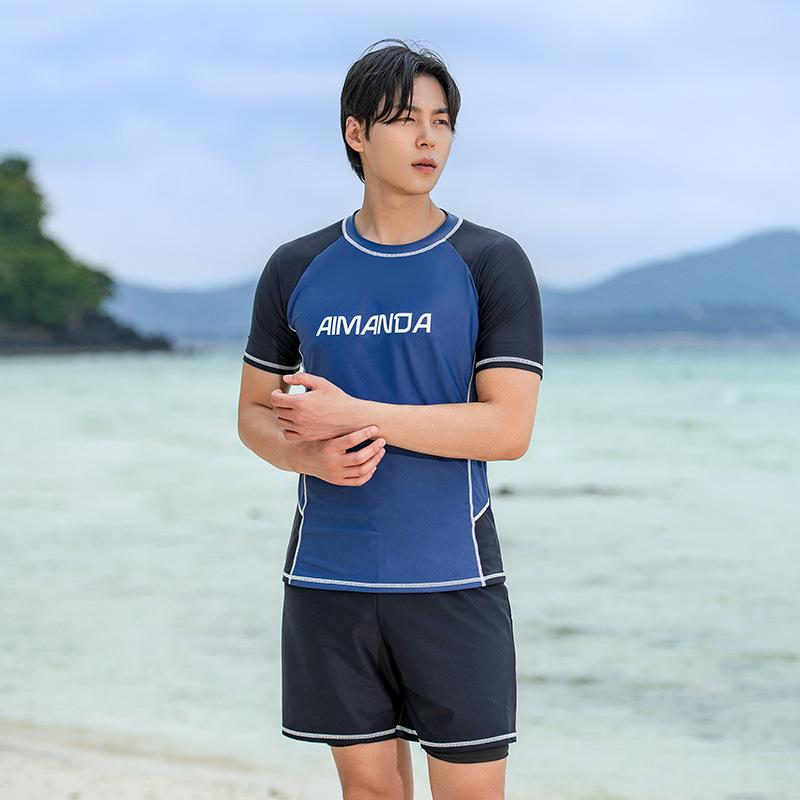 メンズ水着 スイミングセット 男子上衣 サポート泳パンツ 全身プロフェッショナルスイムウェア 春夏用 速乾素材 快適フィット アクティブスポーツ アウトドア対応