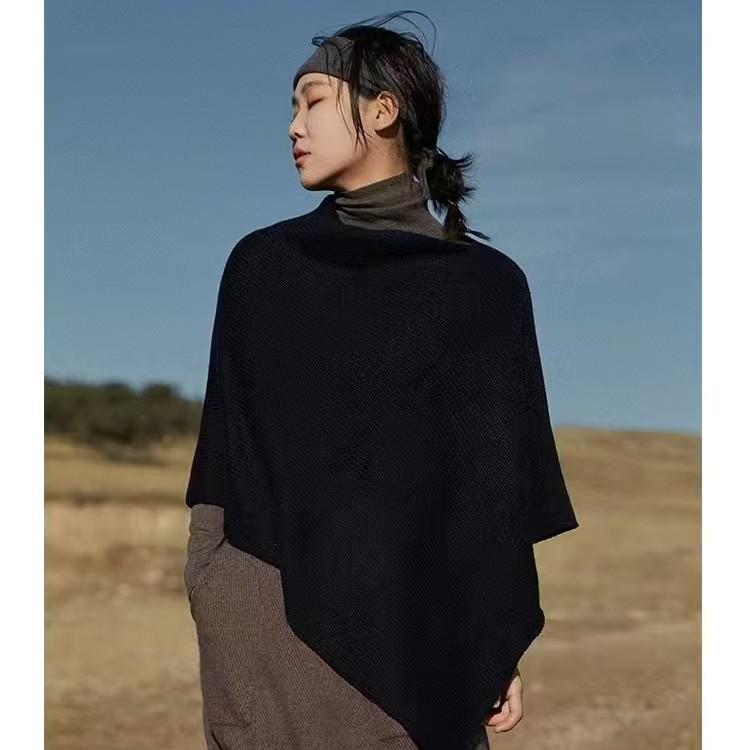 レディース ケープショール 春夏 シンプル 高級感 痩せ見え ゆったり風 ラフスタイル 合わせやすい 万能 復古 レトロ ウール 羊毛混 トレンド ファッション