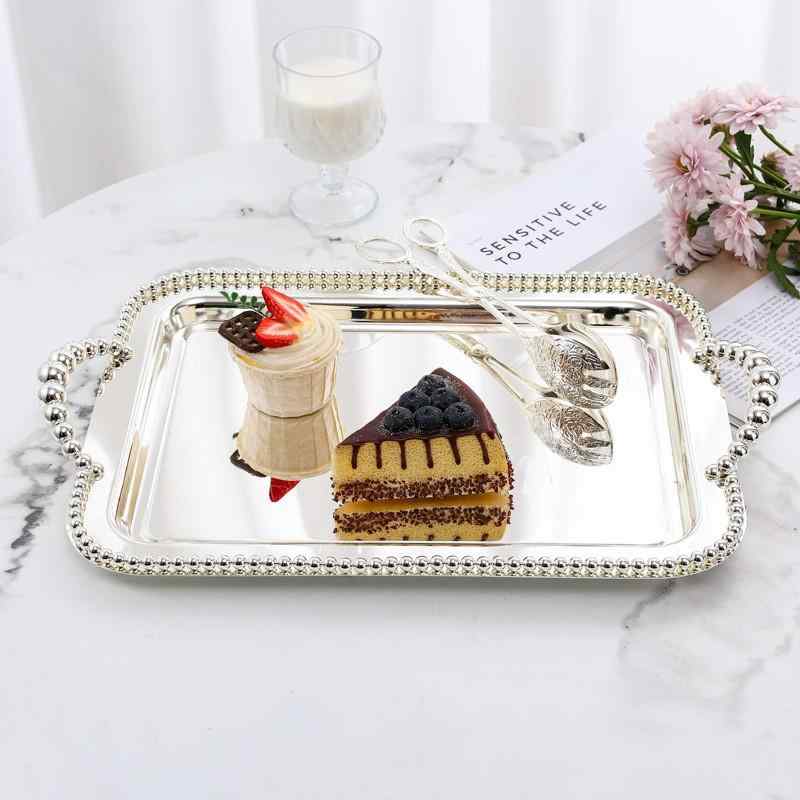 金属トレイ 家用 リビング 大型 フルーツ ディスプレイ レストラン カフェ 装飾 ジュエリー 収納 皿 ケーキスタンド インテリア アクセサリー置き テーブルウェア 多用途 デザート皿