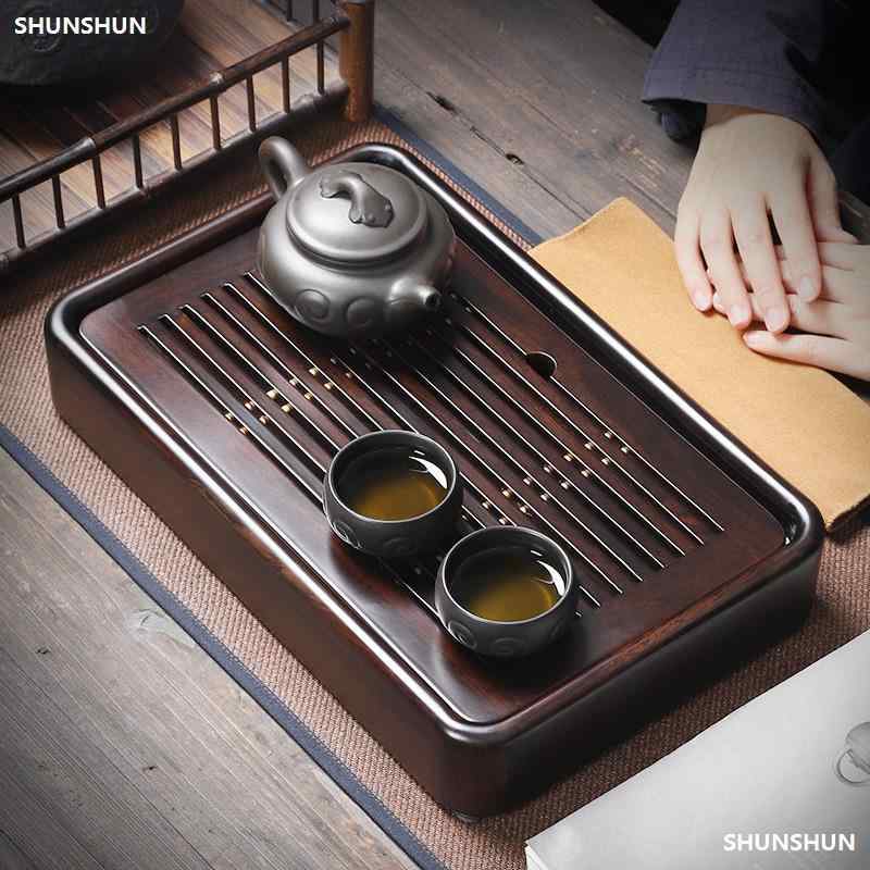 茶盤 身寄り用 花梨木 純一無雑材 矩形 水抜き役立つこと 実木 功夫茶具 御膳上等感 御盆 茶台 硬木 生まれながら木 木製 茶仕かける 茶器 紅茶の葉 緑茶 煎茶 烏龍茶 皿・プレート-食器・カトラリー・グラス