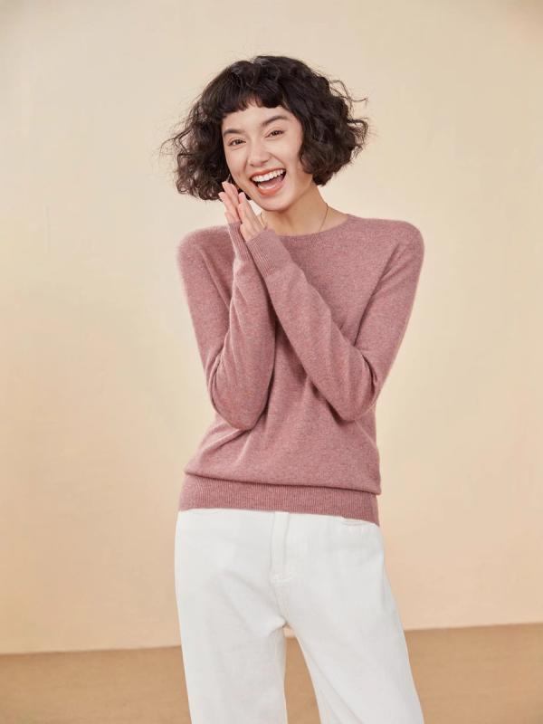 カシミヤスウェーター レディース 秋冬 野羊カシミヤ 無仕立てもの シームレス ゆったり 労働者の一団素っ首 編み物 ティーシャツ パステル色の 飛び切り感 生あたたかい 肌付きスウェーター